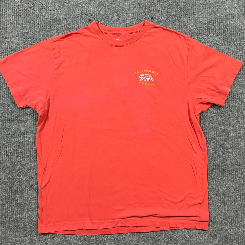 O'Neill Mens Graphic T-Shirt XL Red California Bear Surf Skate Short Sleeve